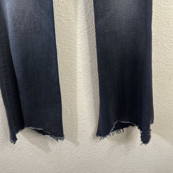 Rag & Bone Nina High Rise Shark Bite Hem Flare Denim Jeans Clean Onyx Size 24 - Picture 4 of 12